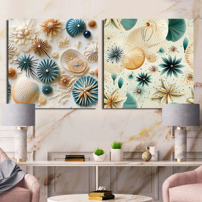 Cardere - Ensemble de 2 collages abstraits carrés