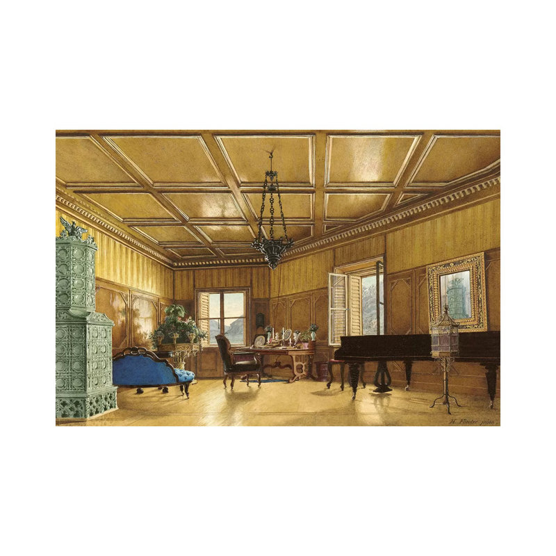 The Music Room of Archduchess Margarete (Princess of Saxony) in Schloss Ambras, 1870-79 1 Piece Wrapped Canvas Painting