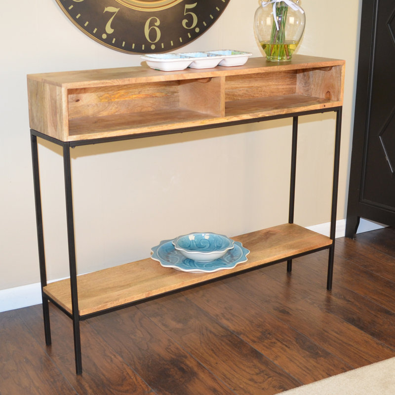 Tortez 107cm Solid Wood Top Console Table, Natural