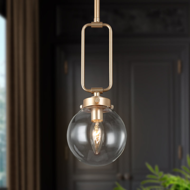 Mini-luminaire suspendu sphère 1 lumière, Or rosé brossé