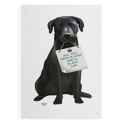 Love and Black Labrador -Canvas Print Only - NOT FRAMED
