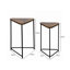 Metal Nesting End Table for Living Room Furniture, Wooden Top Nest of 2 Side Tables, Accent Tables