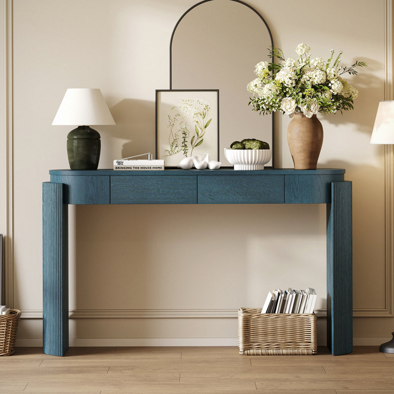 Simona 55.1'' Console Table, Blue