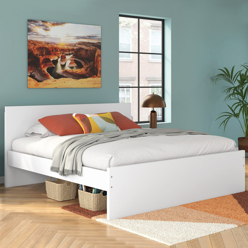 Dunagan King Panel Platform Bed, White, King