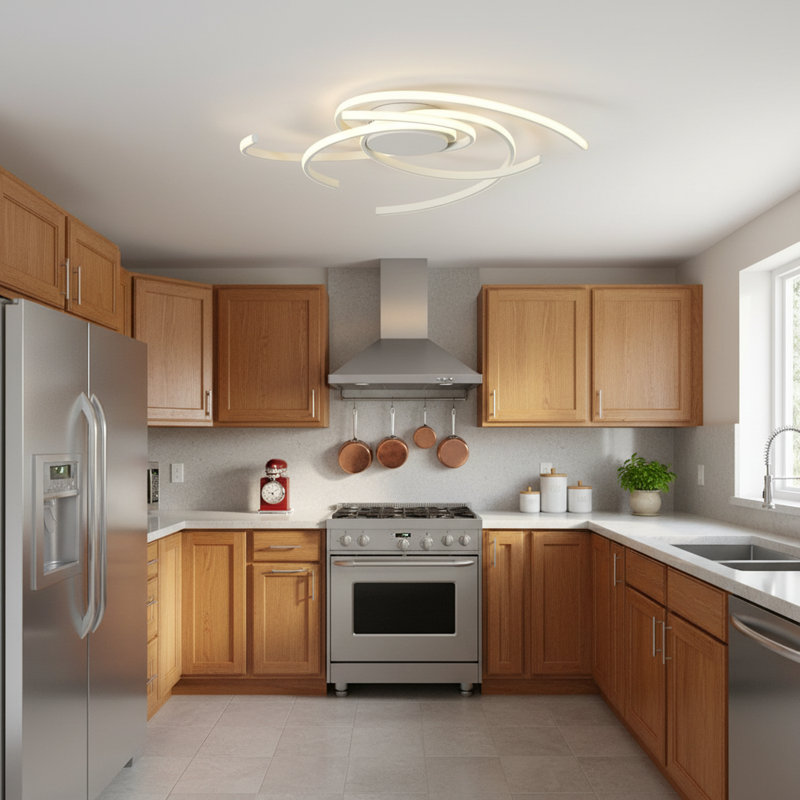 Codie 3- Light 28.3 Inches White Led Semi Flush Mount with Remote Control, White, 3.9" H x 28.3" W x 28.3" D