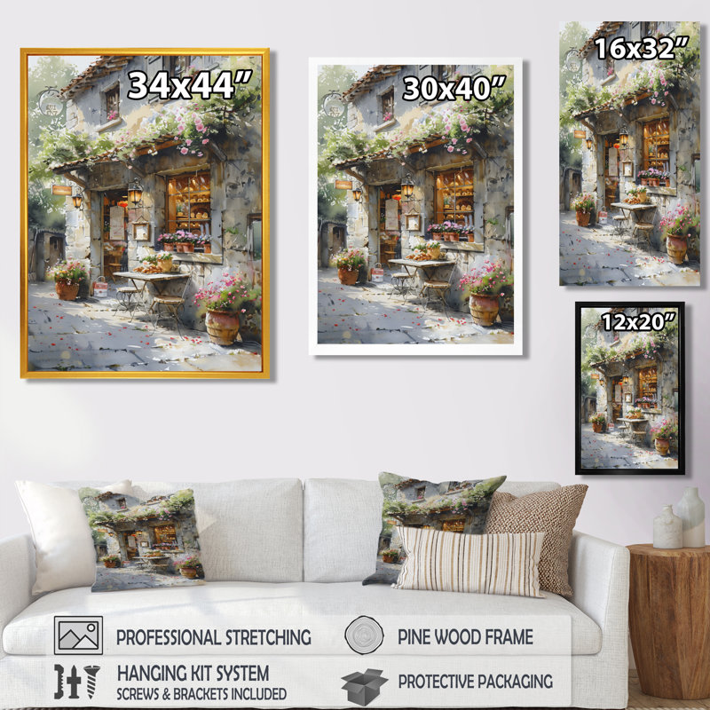 Impression d'art mural blanc - Boutiques et magasins, H 20 po x l 12 po x P 1 po, Toile tendue