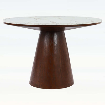 Retro Round Dining Table with Elegant Wood Legs for Modern Interiors