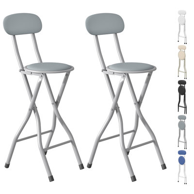Upholstered Counter Stool with Metal Frame
