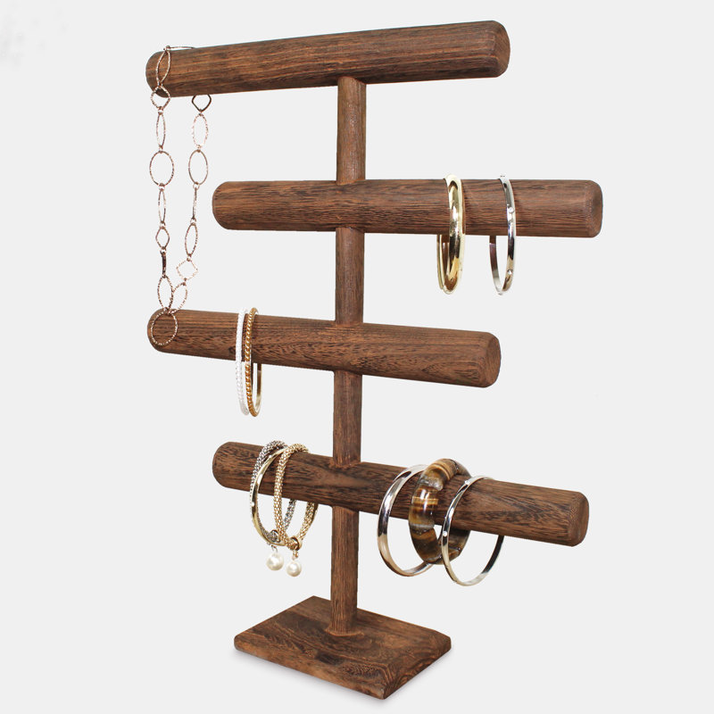 Support à bijoux en bois à 4 niveaux