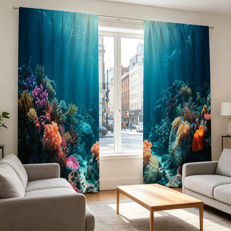 Kbndieu Trendy Printed Patterns with A Strong Decorative Look Light Blocking Curtains for Dorm Rooms, A