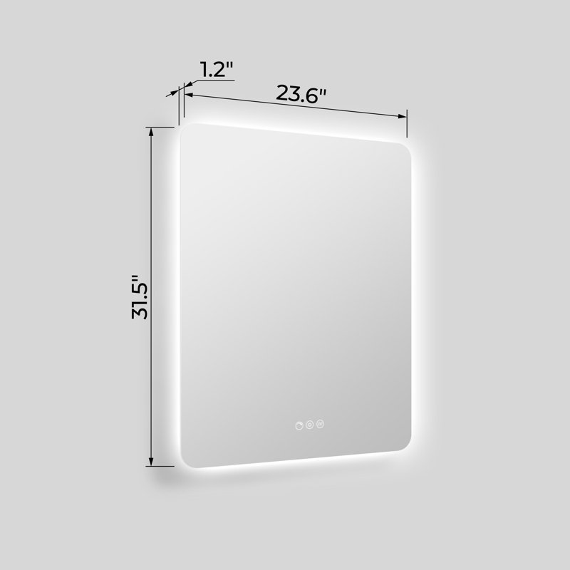 Streamline Rectangular Frameless LED Bathroom Vanity Mirror with Defogger, Dimmability, Color Temperature Change