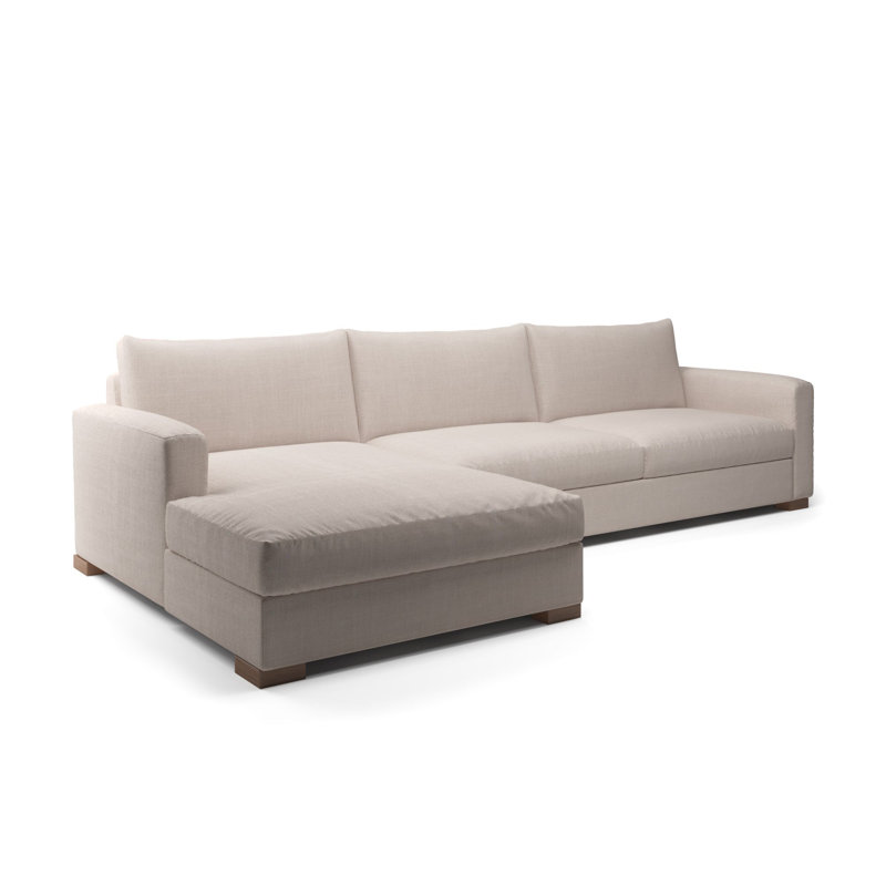 Perfect Sectional Chaise, Nevis Ivory Polyester Blend