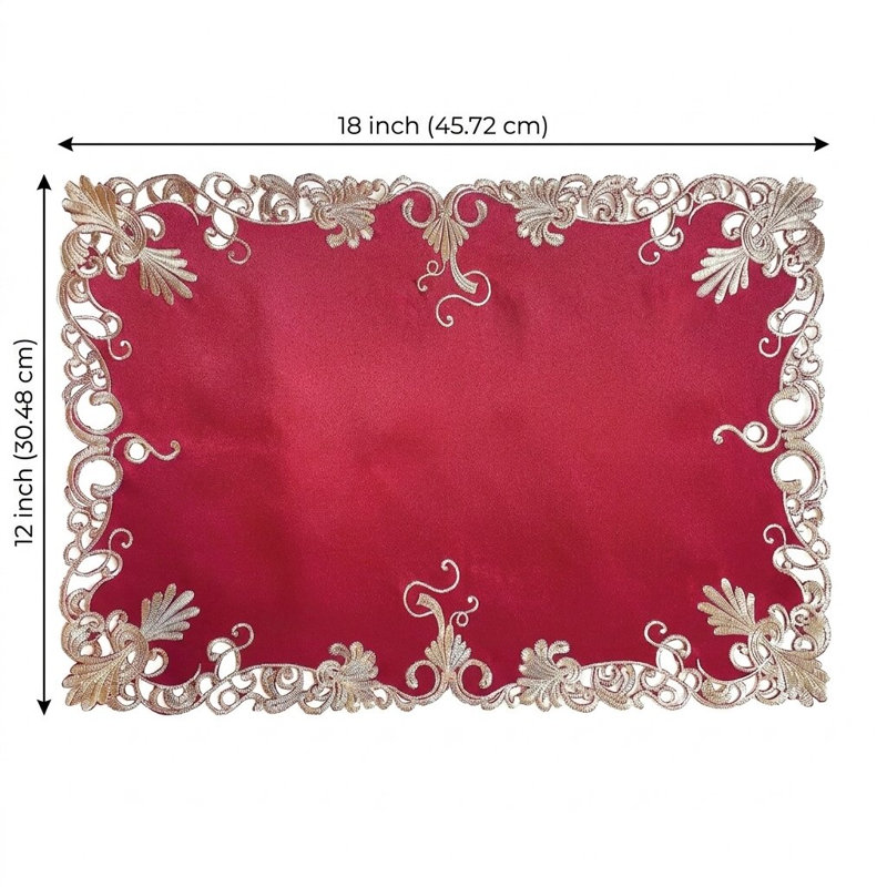 Chemin de table et napperons Niva de la collection Chantelle pour la Saint-Valentin - Napperons Valentines, L 20 po x l 14 po