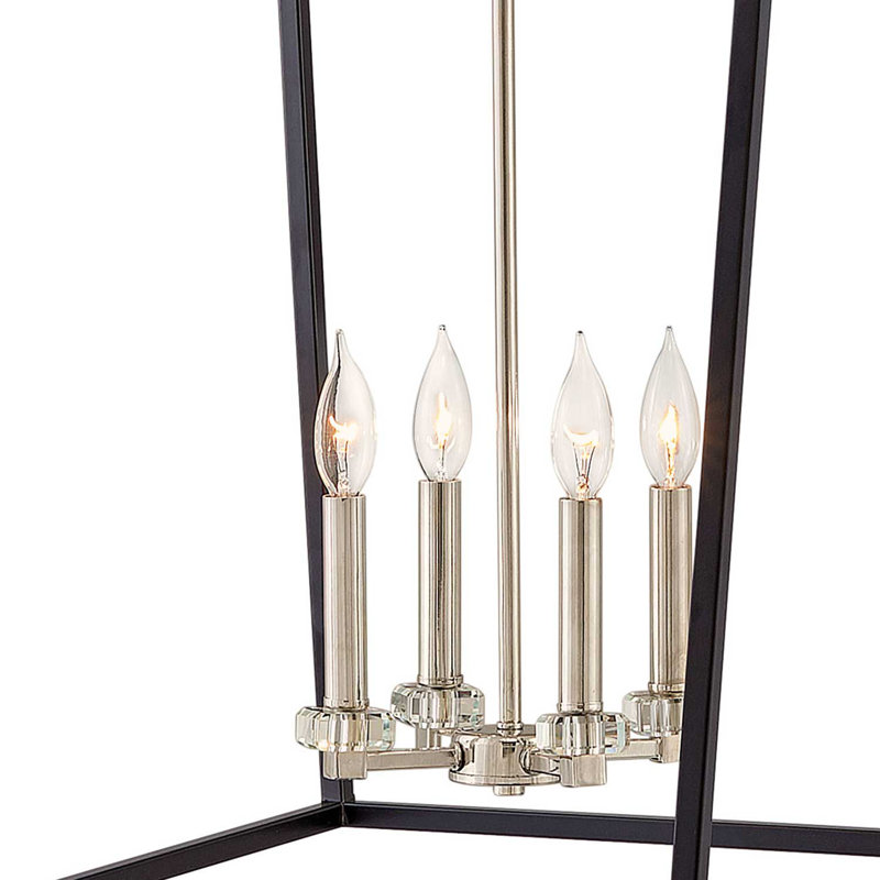 Lustre géométrique à 4 lumières avec détails en cristal Stinson