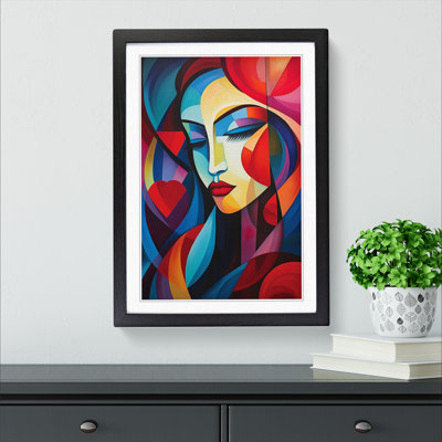 XYZ-FRM-V1223-4355 Love HeCubism - Single Picture Frame Print on Wood