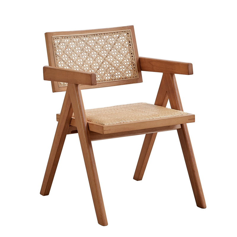 Ensemble de 2 chaises de salle à manger décontractées en rotin
