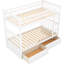 Lit simple superposé au-dessus blanc avec fonction polyvalente et tiroirs - Polyvalent, article de chambre à coucher-744568872-744568874