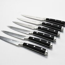 Laguiole Steak Knives Set of 6pc set Assorted Wood Handle Shiny Finish -  Forge de Laguiole USA