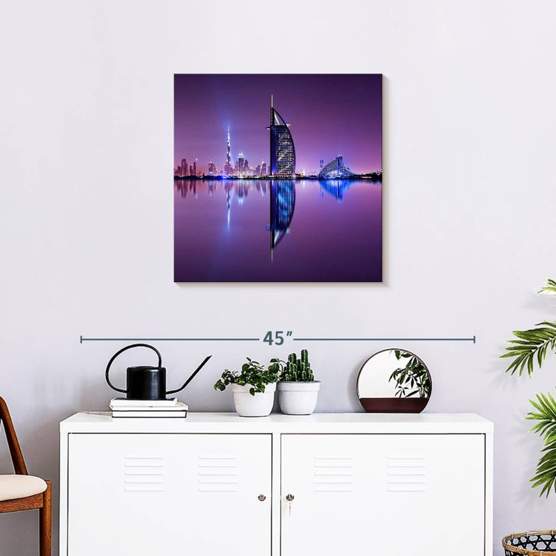 Nicci Dubai Skyscrapers Reflection, 24" H x 24" W