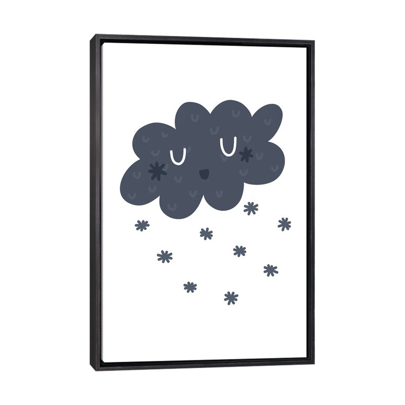Bleu marine - impression, H 40 po x l 26 po x P 1,5 po, Toile avec cadre noir patiné, Pas de tapis
