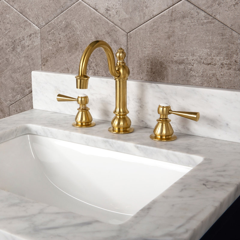 2-handle Bathroom Faucet with Drain Assembly, T-Lever, Satin Brass