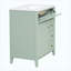 Meuble-lavabo sur pied vert de 30 po avec lavabo, panneau de fibres à densité moyenne moderne et bois d'hévéa avec 3 tiroirs, tablette réglable, porte à gauche