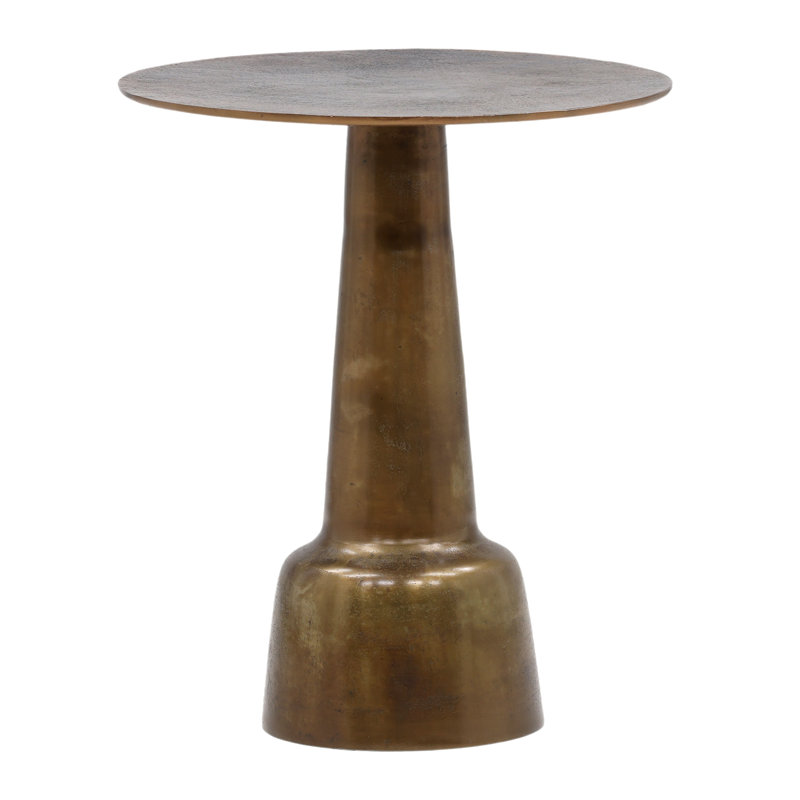 Table d'appoint en aluminium Golbez, laiton antique, H 25,25 po x l 21,5 po x P 21,3 po