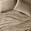 Grand drap 4 pièces taupe - 100% velours doux à plat 2 taies d'oreiller élastiques lavables en machine pour des matelas confortables de 16 po brossés des deux côtés