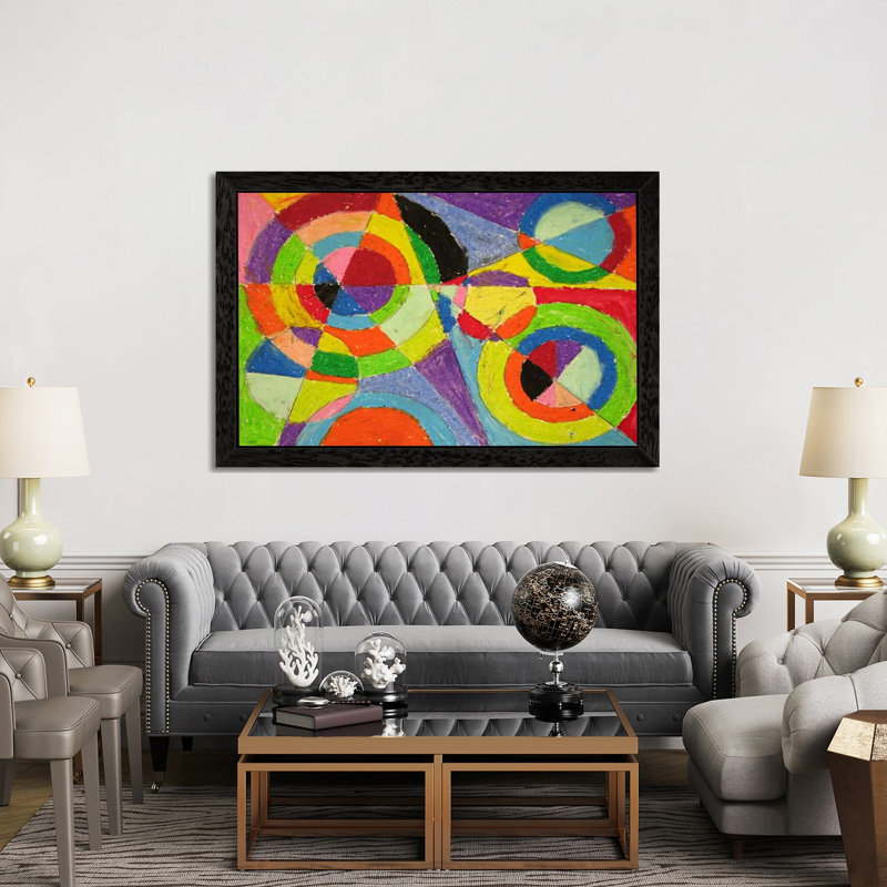 Color Explosion by Robert Delaunay - Print on Canvas, Black Floater Framed, 152.5 cm H x 101.5 cm W