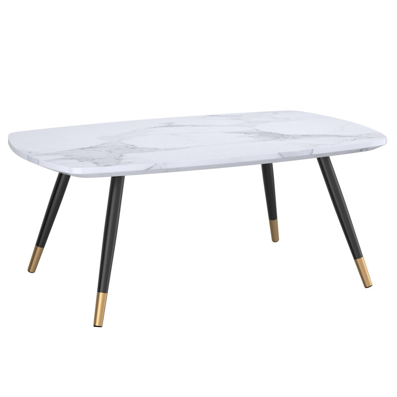 Table basse rectangulaire blanche et noire Donald