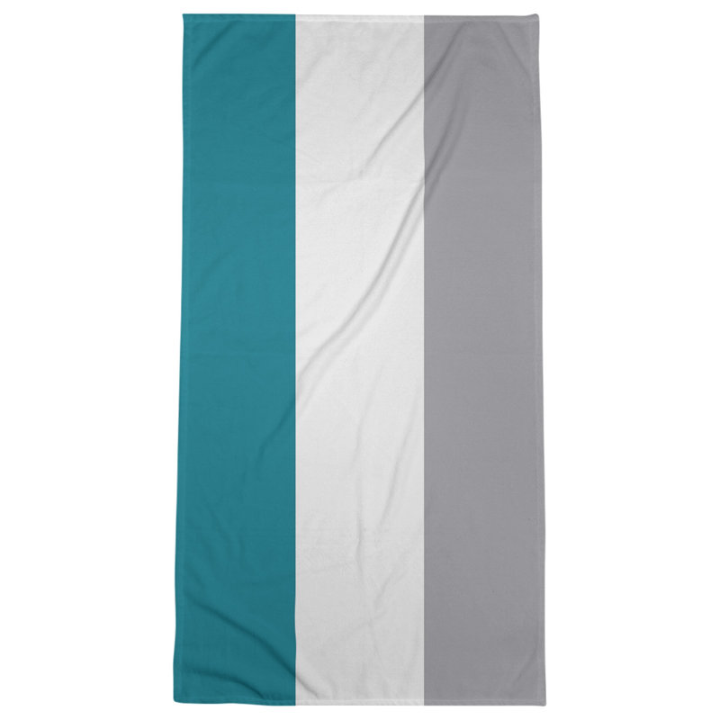 Lightweight Bath Towel, Teal/White/Gray