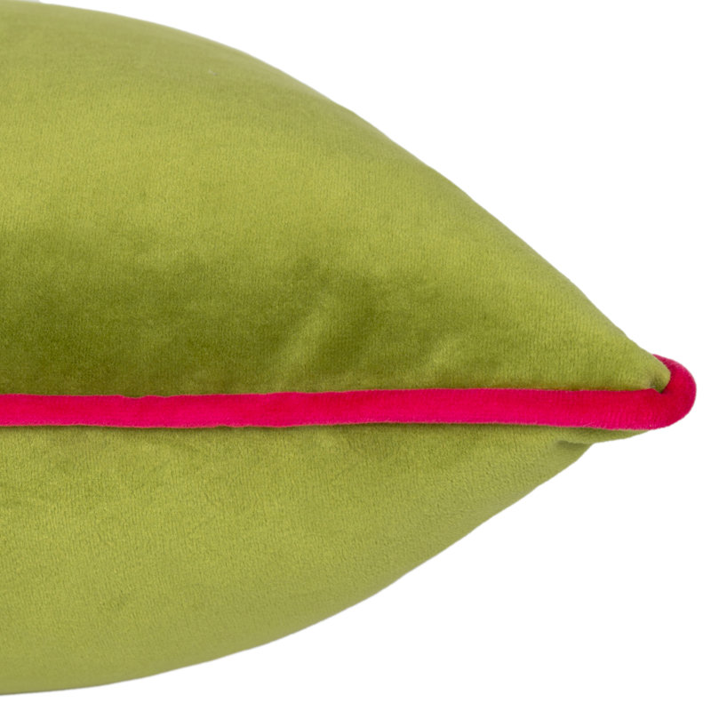 Meridian Square Cushion, Olive Green/Pink, Square 45cm, Polyester