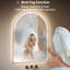 Miroir de salle de bain arqué à DEL avec lumières - Miroir de salle de bain antibuée, commande tactile à intensité variable, 3 températures de couleur pour le maquillage et le rasage, miroir de salle de bain mural facile à installer-1260945425-1260945902