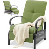 Brysten Powder Coated Steel Outdoor Lounge Chair