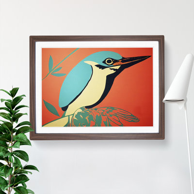 Spectacular Kingfisher Bird Abstract - Framed Print