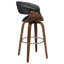 Tabouret de bar pivotant en noyer et noir avec conception ergonomique et pivotant à 360 degrés pour une assise confortable et un bar élégant-70623177
