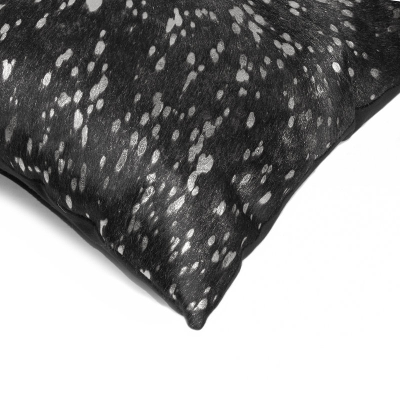 Animal Print Microsuede Throw Pillow, 20" x 20", Silver/Black