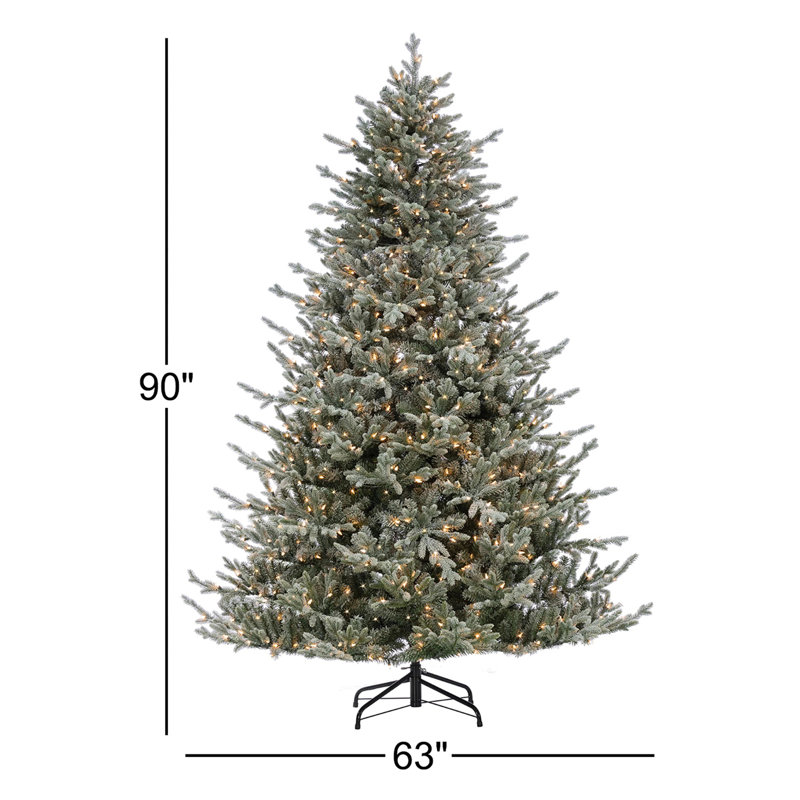 90' H Lighted Artificial Fir Christmas Tree, 90" H x 63" W x 63" D