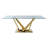 Glass Top Metal Base Dining Table