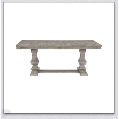 Traditional Style Dining Table With Extension Leaf, Brownish Gray Finish, Solid Wood Construction For Elegant And Functional Dining