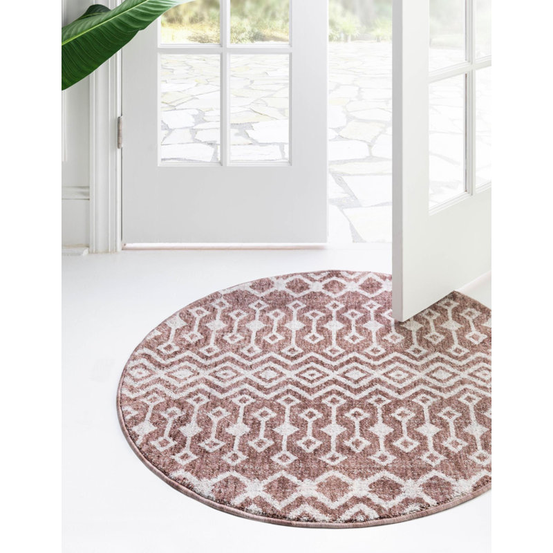 Barnkine Geometric Indoor Rug, Round 3'3"