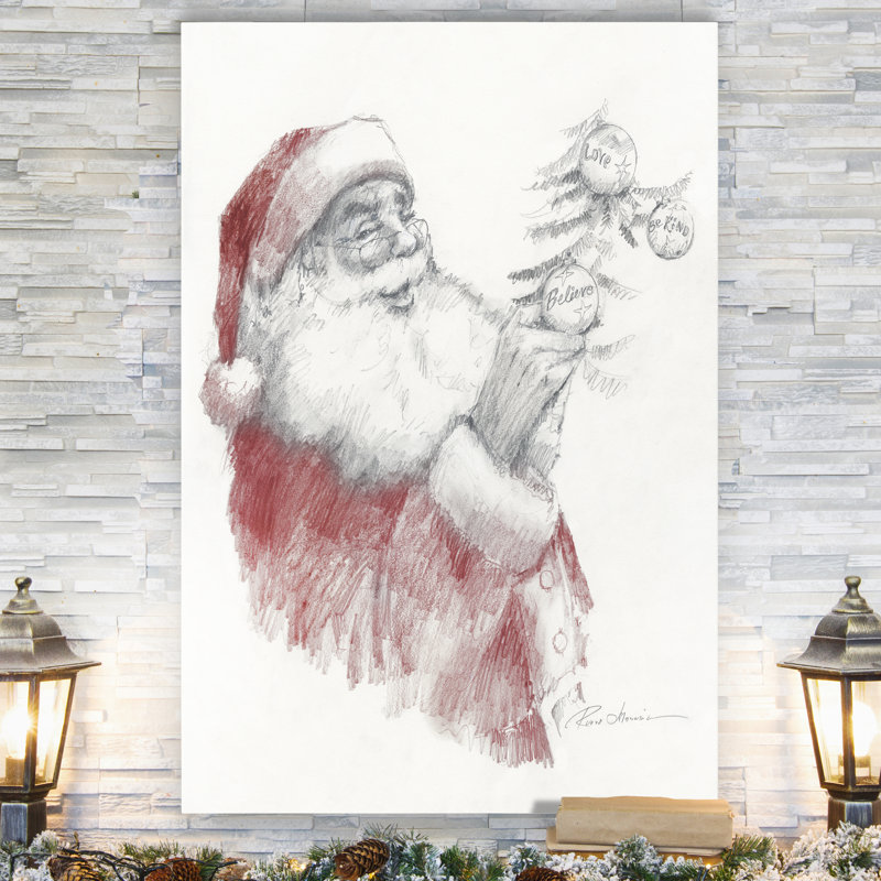 " Santa's Touch " by Parvez Taj, 12" H x 8" W x 1.5" D