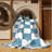 Machine Washable Checkered Gray Area Rug