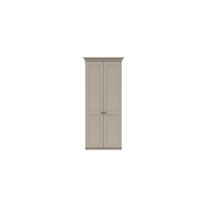 Wisbech 2 Door Manufactured Wood Wardrobe, Grey