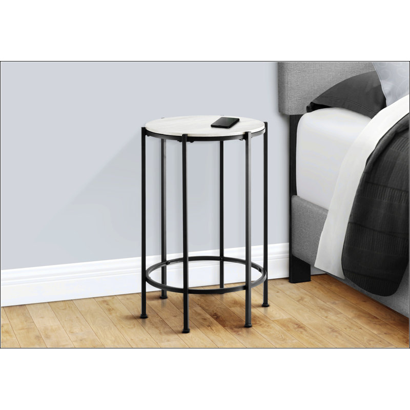 Contemporary Round Side Table, White