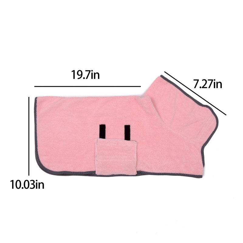 Chien peignoir super absorbant pour cheveux secs rapidement, L 19,7 po x l 10,03 po