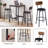 Doncaster Bar Table Set with 2 Bar stools PU Soft seat with backrest, Rustic Brown, 23.62'' W x 23.62'' D x 35.43'' H and 1pcs tray