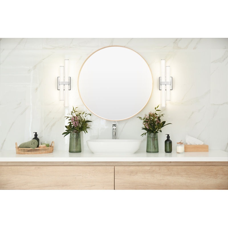 Éclairage de salle de bain à intensité variable à 2 lumières DEL Brinli, Chrome
