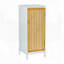 Armoire de rangement mince avec porte en lattes de bambou