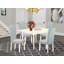 L'ensemble 5 pièces de table et chaises de cuisine comprend une table de salle à manger rectangulaire avec Dropleaf et 4 chaises rembourrées en tissu de lin Dahlia, acajou-109973254-109973252-106903116